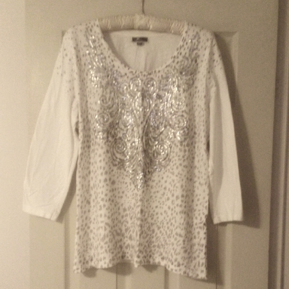 JM Collection Embellished Blouse - XL